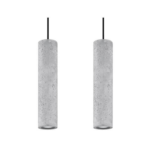 Lampa wisząca LUVO 2 czarna stal, beton, SL.0654