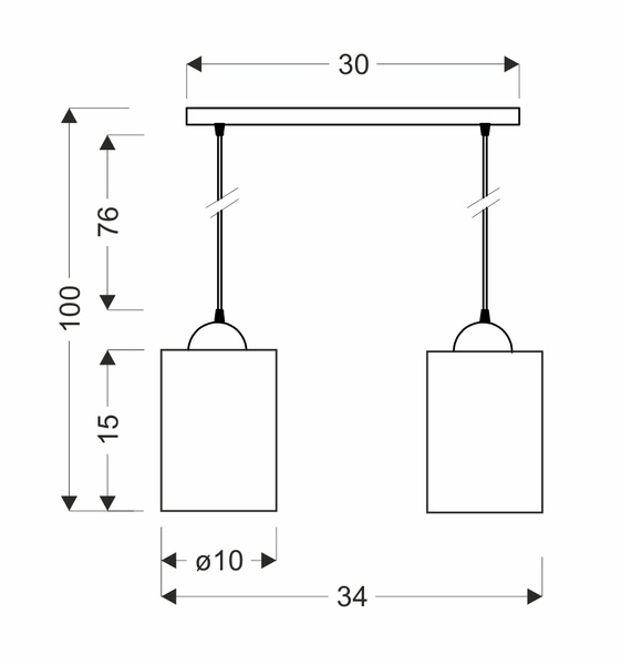 Lampa wisząca BISTRO, czarny/brązowy, 2x40W E27