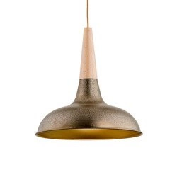 Lampa wisząca zwis DORO drewno/złoty śr. 39,5cm