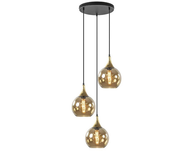 Lampa wisząca 3xE27 CALLISTO BLACK/GOLD