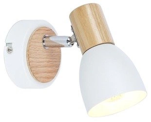 ANABEL 2 LAMPA KINKIET 1XMAX25W E14 BIAŁY + DREWNO