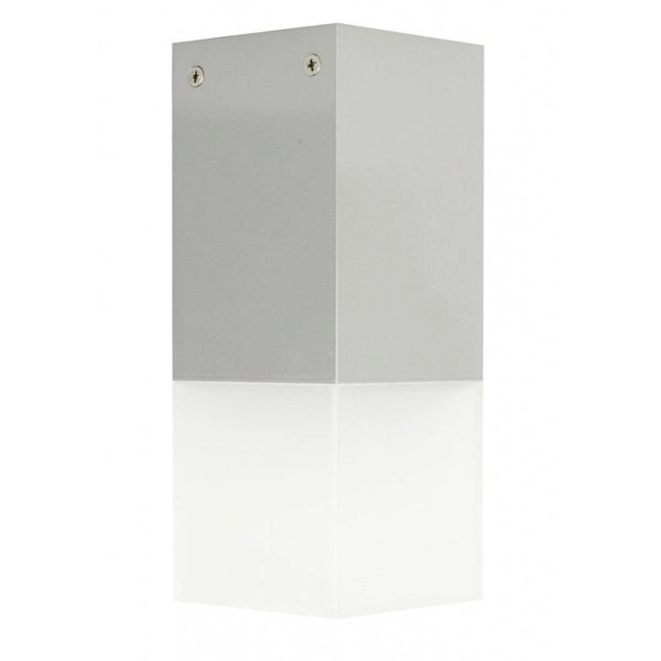 Stylowa lampa sufitowa zewnętrzna E27 wys. 20cm CUBE CB-S AL | srebrny