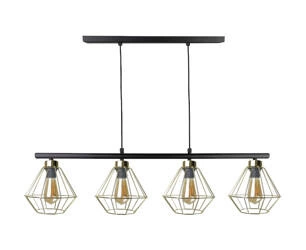 Lampa wisząca 4xE27 FEBRIS BLACK/GOLD LONG