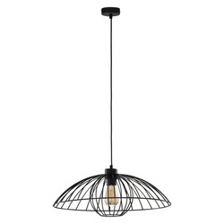 Stylowa lampa druciana do salonu BARBELLA E27 szer. 50cm | czarny