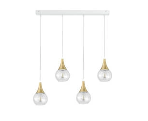 Lampa wisząca 4xE27 LACRIMA CLEAR WHITE/GOLD