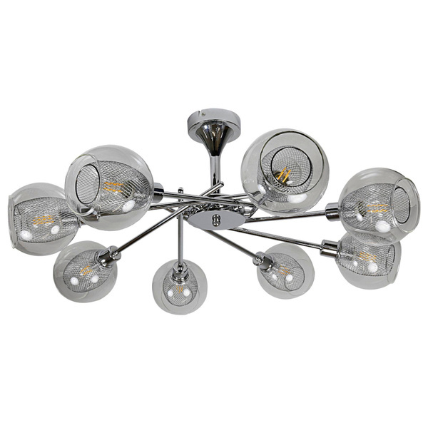 Lampa sufitowa OZZO 38-72283 chrom/bezbarwny 8x40W E14