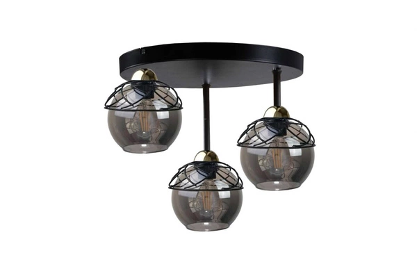 Lampa sufitowa 3xE27 MERA BLACK/GOLD