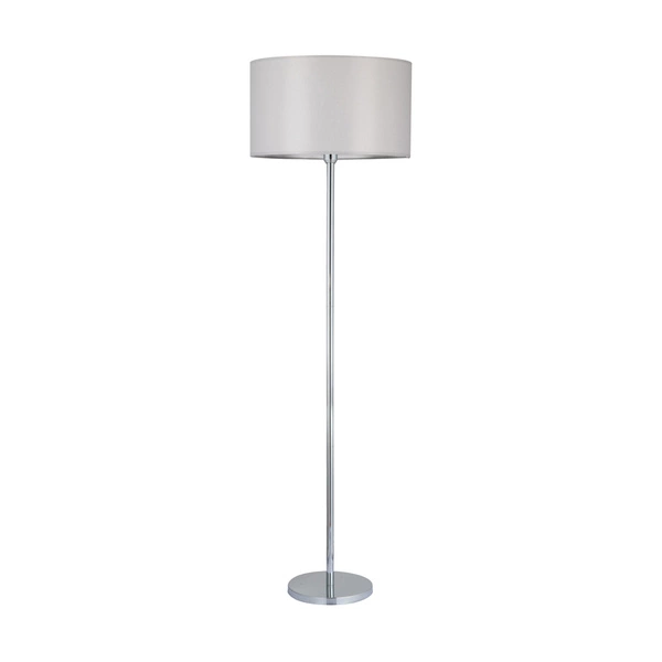 Lampa podłogowa Dove 1xE27 maks. 60W chromowany metal/przezroczysty kabel PVC/szary klosz z tkaniny 124500128