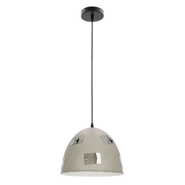 Lampa wisząca PATCH 31-43160 szara z chromowanymi dekorami 1x60W E27