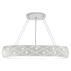 Lampa wisząca z kryształkami GLANCE 31-64844, 65 cm, biała, 36W LED, barwa neutralna 4000K