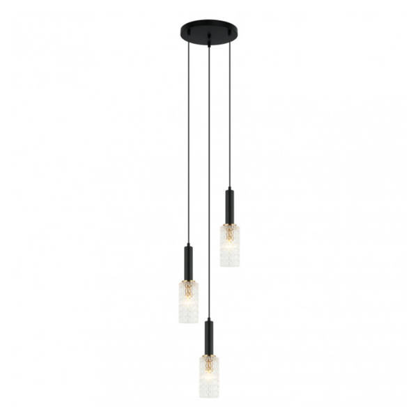 Lampa wisząca Perola wys. cał. 132cm 3xE14 | czarna