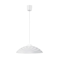 Lampa wisząca Sydney 1xE27 maks. 60W biały materiał syntetyczny/biały kabel PVC/białe szkło 4233502