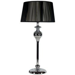 Lampa stołowa elegancka z abażurem GILLENIA czarny/chrom wys. 60cm