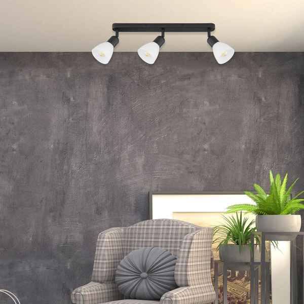 Lampa sufitowa, spot Malta 3, czarny/biały, 3x40W E14