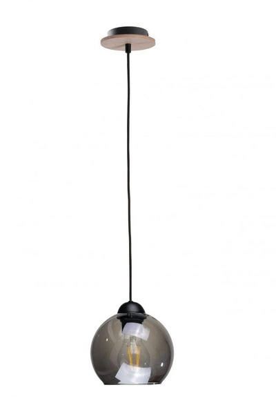 Lampa wisząca 1xE27 YUNO WOOD BLACK/NATURAL