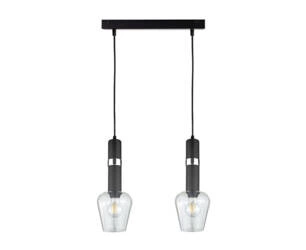 Lampa wisząca 2xE27 VERBUM BLACK/SILVER