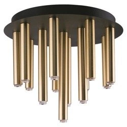 Lampa sufitowa nowoczesna rurki STALACTITE BRASS  XIII czarny/mosiądz śr. 34cm 9054