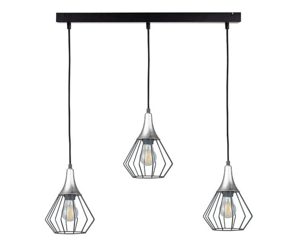 Lampa wisząca 3xE27 SELENE BLACK/SILVER