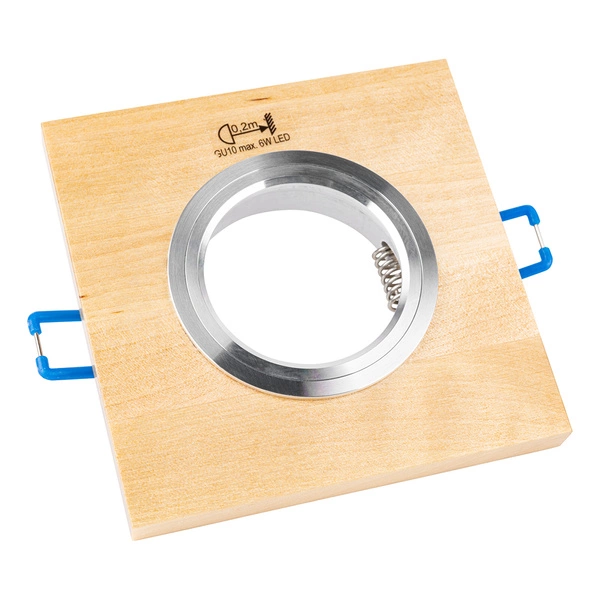 Kwadratowy Downlight Vitar Wood 1xGU10 Max.6W LED Drewno Brzozowe 2015160