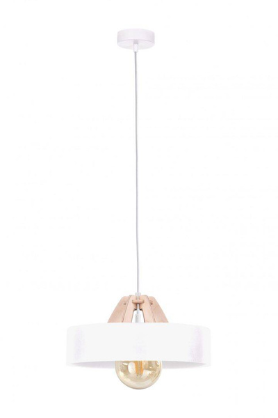 Lampa wisząca 1xE27 BOSSI WOOD NATURAL/WHITE