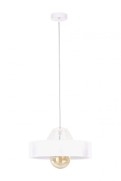 Lampa wisząca 1xE27 BOSSI WOOD WHITE