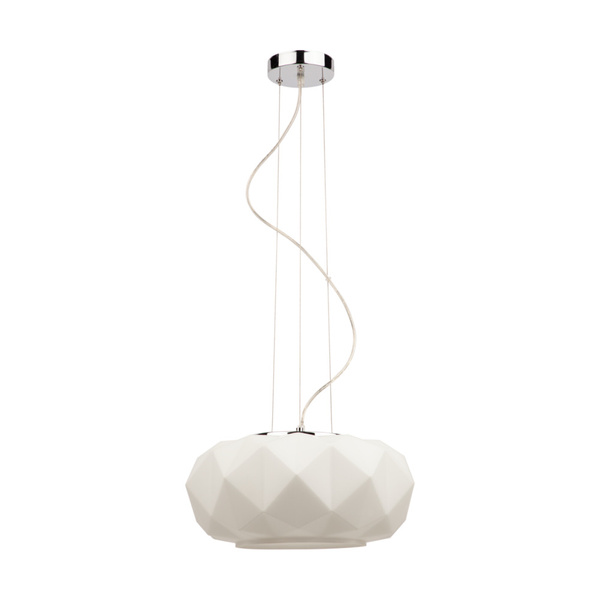 Lampa wisząca Terra 1xE27 maks. 60W chromowany metal/przezroczysty kabel PVC/białe szkło