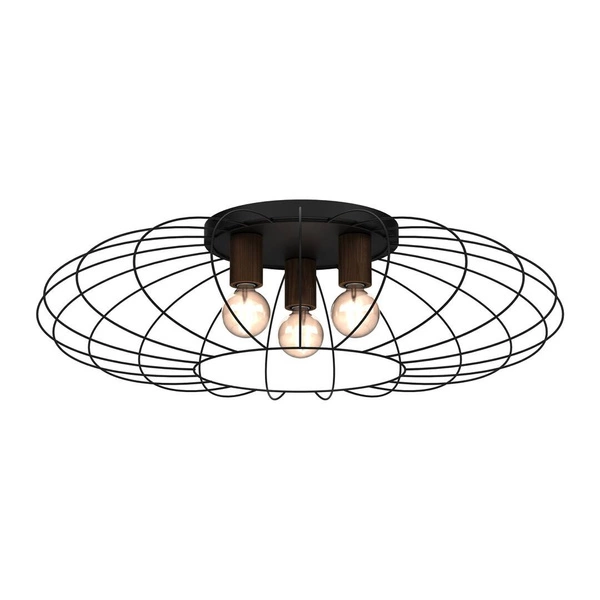 Lampa sufitowa MERIDIANO, MLP7961, czarny/brązowy, 3x60W E27