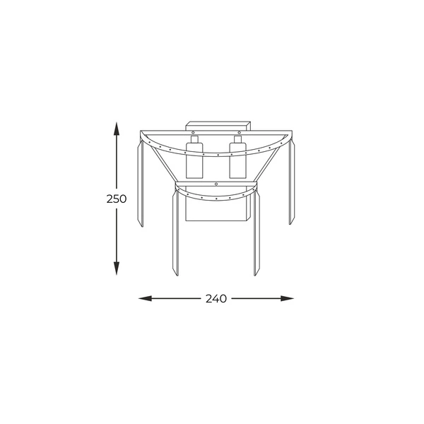 Luksusowa lampa ścienna kinkiet szklany AMEDEO 2x E14 40W | złoty