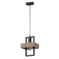 Nowoczesna lampa wisząca do salonu ROBIN E27 60W wys. 80cm | czarny brązowy