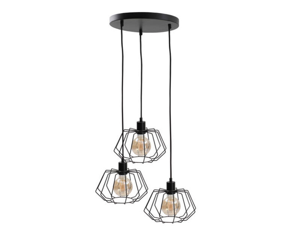 Lampa wisząca 3xE27 LUNA BLACK