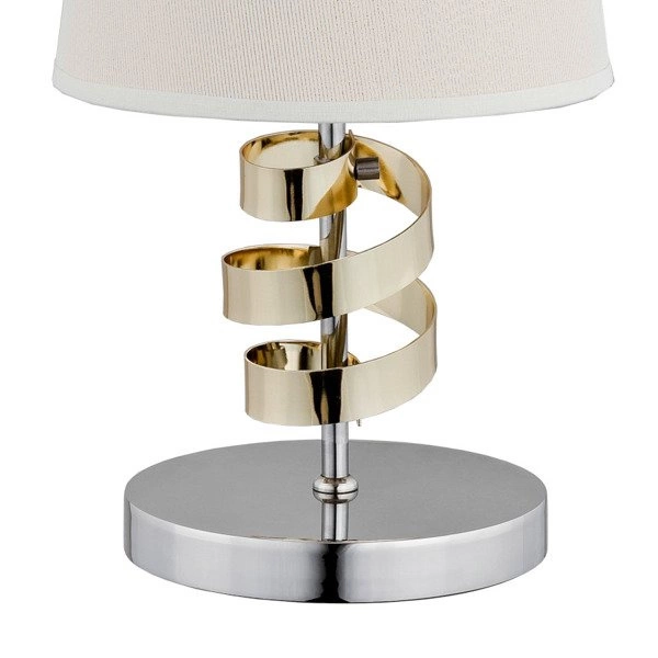 Nowoczesna lampa stojąca stołowa SANDRA I chrom śr. 20cm