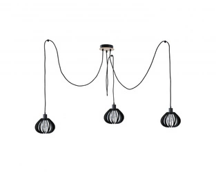 Lampa wisząca 3xE27 NICOLETA BLACK AND NATURAL  818