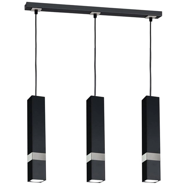 Nowoczesna lampa wisząca listwa VIDAR BLACK/CHROME 3xGU10 MLP6288