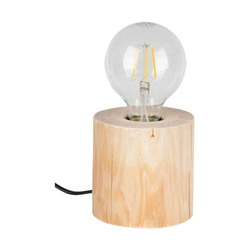 Lampa stołowa Trabo 1xE27 Max.25W Sosna Naturalna/Czarny Kabel PCV