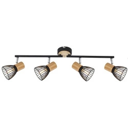 ANTICA LAMPA SUFITOWA LISTWA 4 X MAX 25W E14 CZARNY + DREWNO