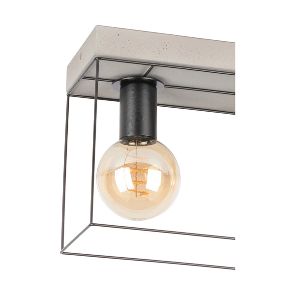 Betonowa Lampa Sufitowa Gretter 3xE27 Max.60W Szary Beton/Czarny Metal 919408336