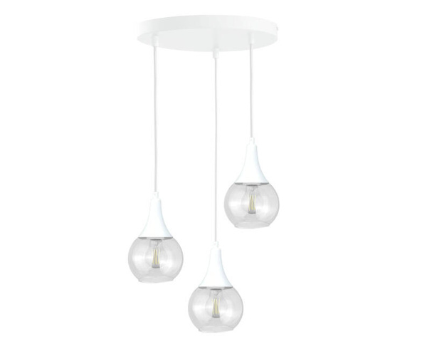 Lampa wisząca 3xE27 LACRIMA CLEAR WHITE