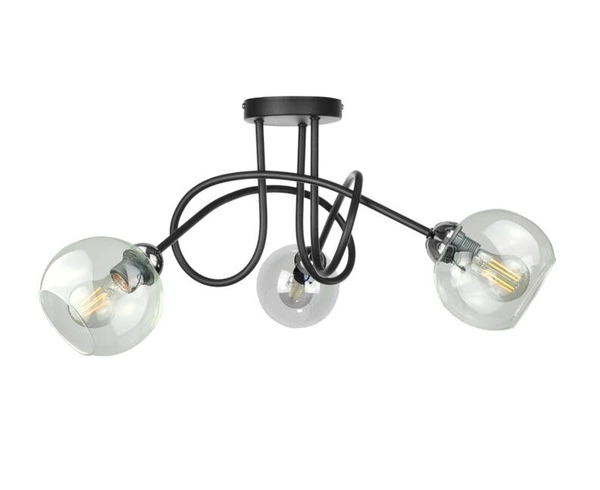 Lampa sufitowa 3xE27 EVIE BLACK/SILVER