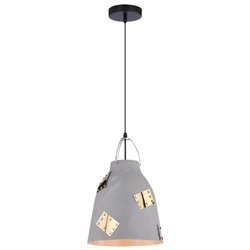 Lampa wisząca PACH 31-43269 szara ze złotymi dekorami 1x60W E27