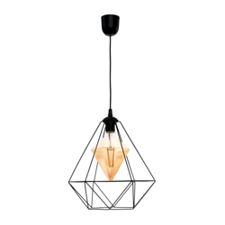 Lampa wisząca ALAMBRE BLACK 1xE27 4W żarówka w zestawie