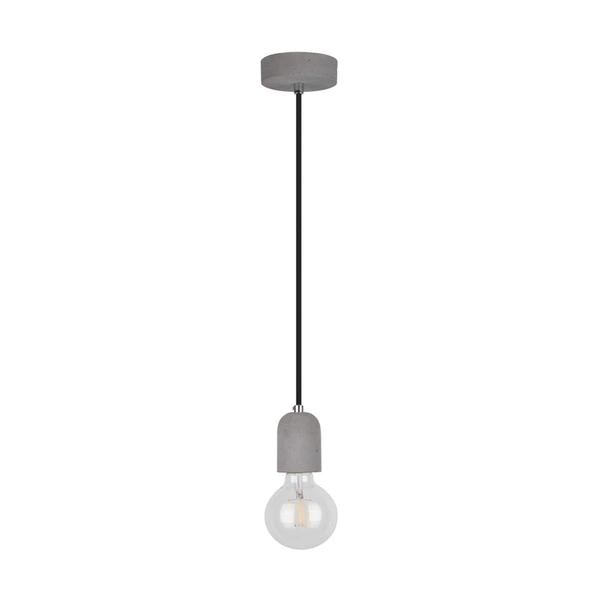 Lampa wisząca Amory 1xE27 Max.60W Szary Beton/Czarny Kabel Tkaninowy 9779136