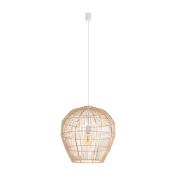 Lampa wisząca HAITI M śr. 50cm E27 | naturalne drewno/biały 11164