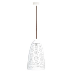 Lampa wisząca BENE stożek 31-70593 ażurowa biała 1x60W E27