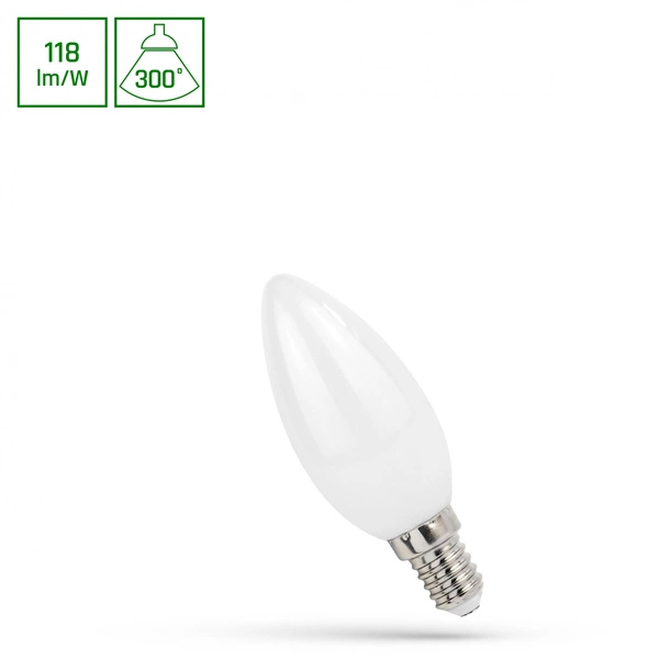 LED ŚWIECOWA E-14 230V 5,5W COG NW MILKY SPECTRUM