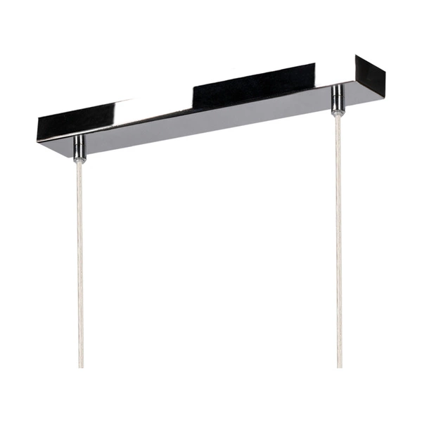 Lampa wisząca Cadre 2xE27 maks. 40W chromowany metal/przezroczysty kabel PVC/szary klosz z tkaniny 872020228