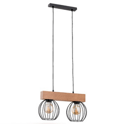 Nowoczesna lampa wisząca ARIZAN 2x E27 wys. 90cm | brązowy czarny