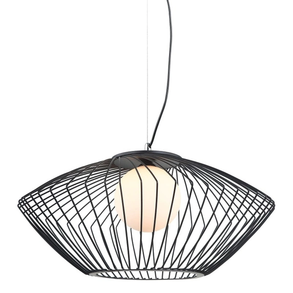 Lampa wisząca ZENO śr. 52cm E27 | czarny/biały