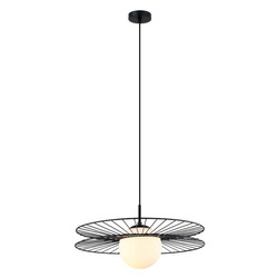 Lampa wisząca SANDY śr. 11cm E27 | czarny/biały