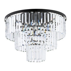 Żyrandol CRISTAL SILVER M szer. 56cm 9xE14 | czarny 7627