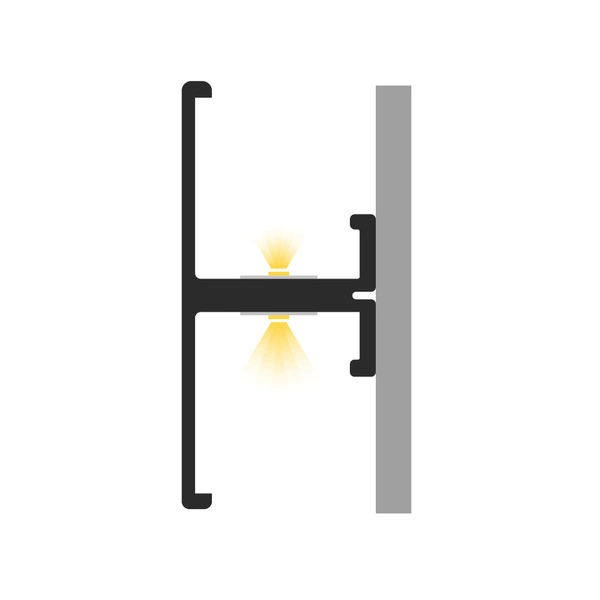 Profil LED P9-1 dwustronny 100cm wys.18mm | czarny